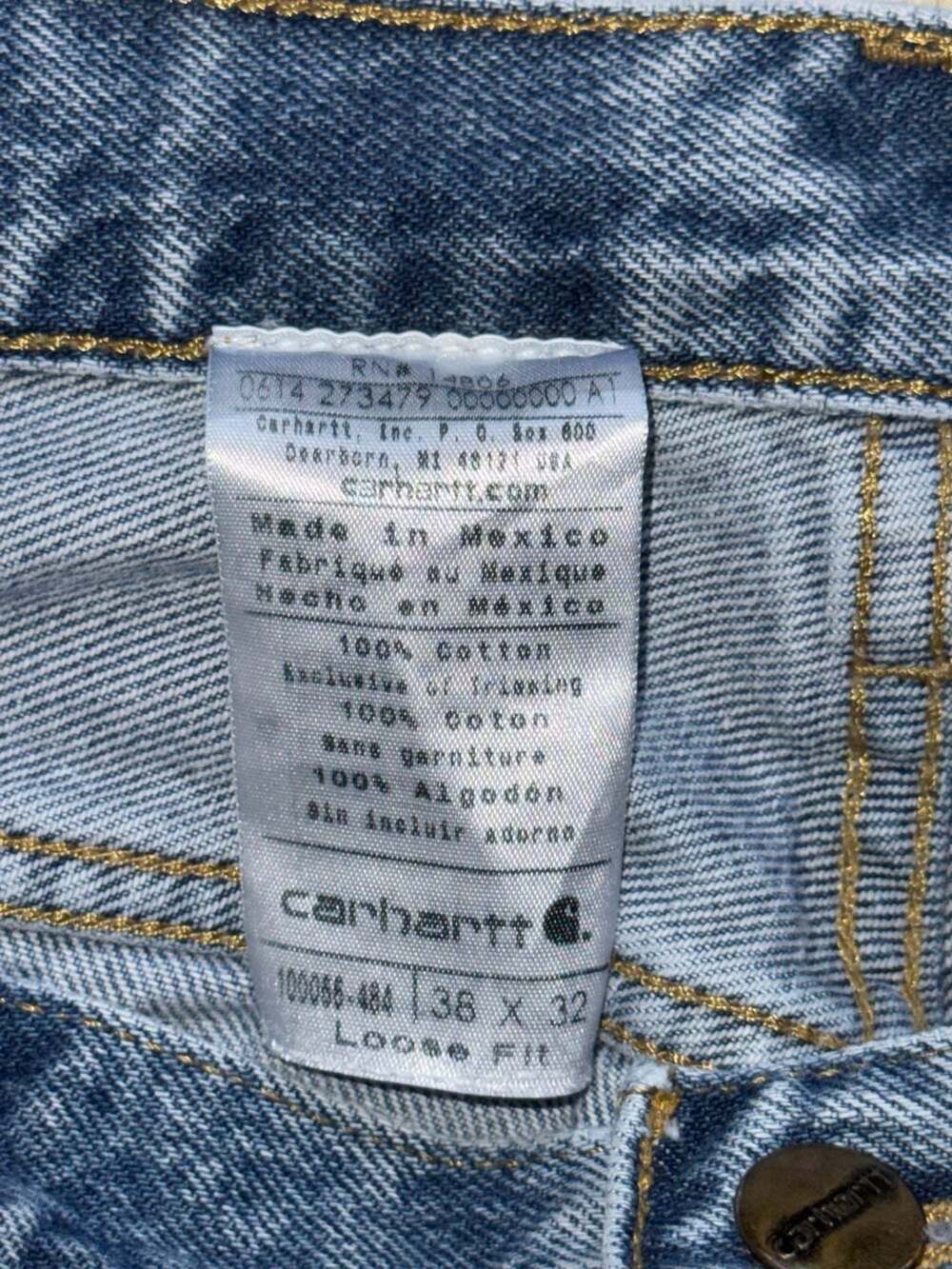Carhartt 100066 Loose Fit Five-Pocket Jeans 38x32 Blue Wash - Picture 5 of 9
